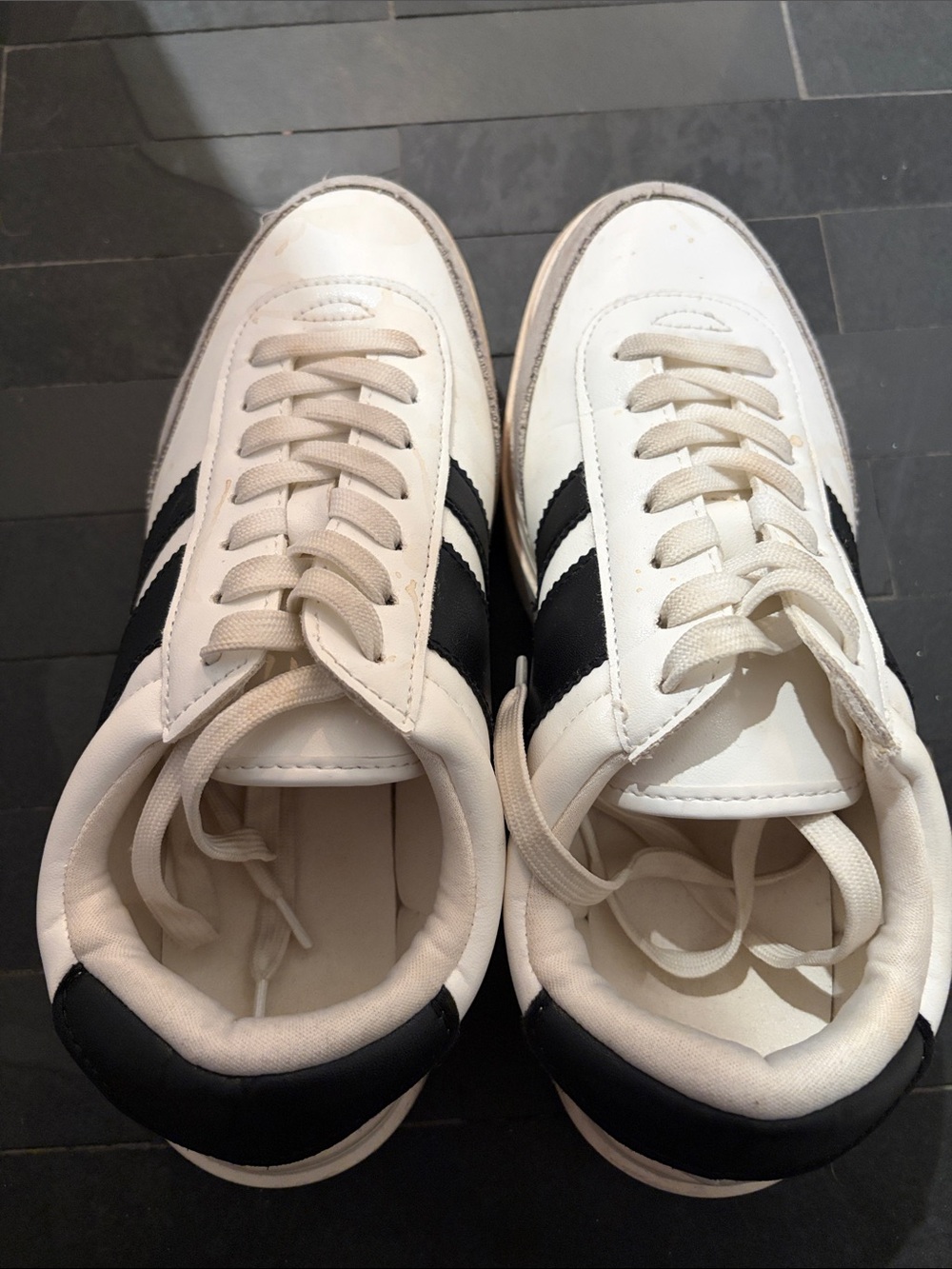 Madden Girl White Black Platform Sneakers Gum Sole Women’s